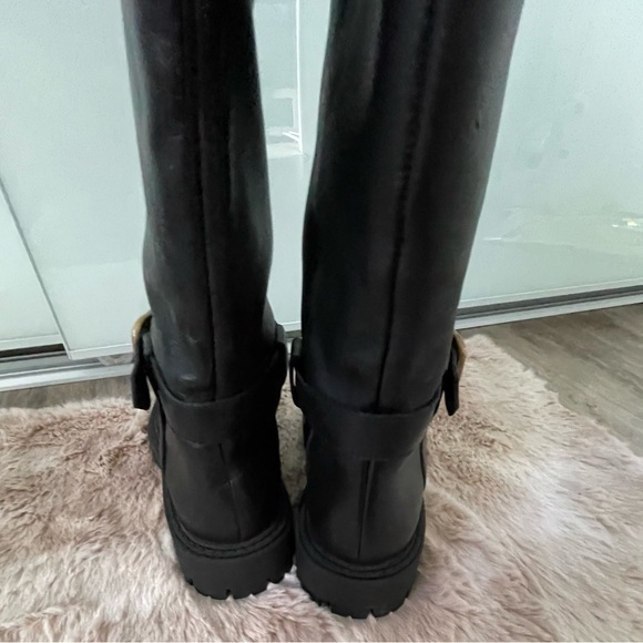 ZARA LEATHER BOOTS WITH BUCKLE US 6.5 - Picture 8 of 15